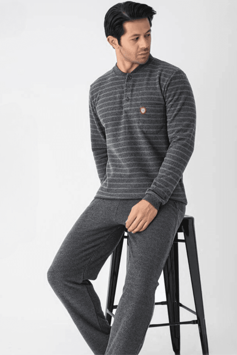 3348 selanık erkek Ανδρική Πιτζάμα Χοντρή Fleece - Image 1