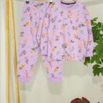 Σετ Εφηβική Πιτζάμα με Λιλά Λουλουδάτο Σχέδιο