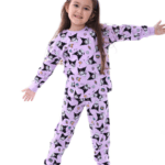 Βρεφική Πιτζάμα Μωβ με Σχέδια Καρτούν