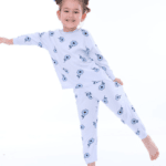Βρεφική Σετ Πιτζάμας με Μοτίβο Λουλουδιών