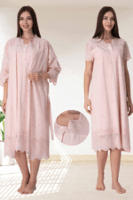 Σετ Νυχτικό με Ρόμπα Εγκυμοσύνης – Ιδανικό για τον Τοκετό