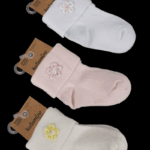 Βρεφικές Κάλτσες Katamino Baby Χειροποίητες με Κεντητό Λουλούδι