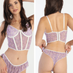 Σετ Εσώρουχα Λιλά Floral & Ρομαντικές Λεπτομέρειες