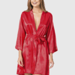 🔥 Κόκκινο Σατέν Κιμονό Ρόμπα 🔥