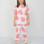 Παιδική Βαμβακερή Πιτζάμα για Κορίτσια με Σχέδιο Καρδιές