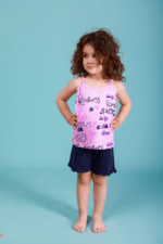 💜 Παιδική Πιτζάμα με Τιραντάκι "Kindness & Love" – Happy Family