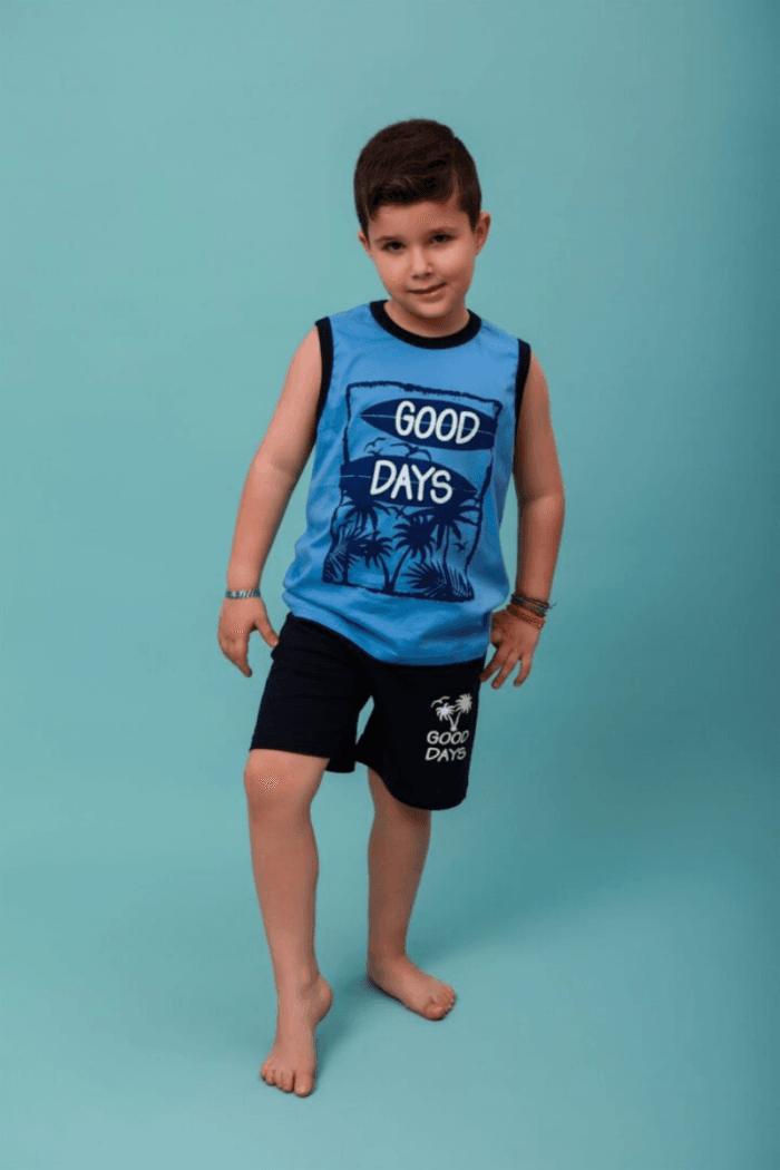 🌴 Παιδική Καλοκαιρινή Πιτζάμα "Good Days" – Happy Family - Image 1