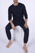 Ανδρική Ζεστή Πιτζάμα Πλεκτή με Fleece - Image 3