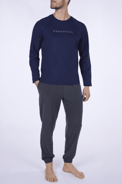 Ανδρική Πιτζάμα Essential με Fleece Παντελόνι