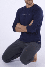 Ανδρική Πιτζάμα Essential με Fleece Παντελόνι - Image 2