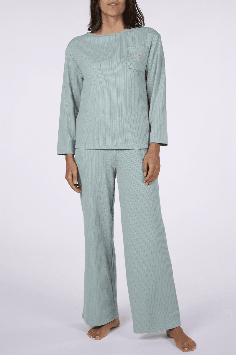 DF.PEA.PYM 1 Γυναικεία Πιτζάμα Μακρυμάνικη Πράσινη - Image 1